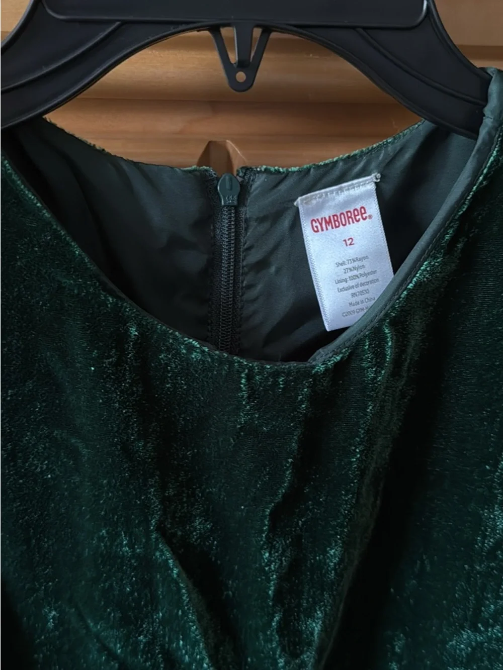 Dark Green Velvet Dress with Satin Waistband